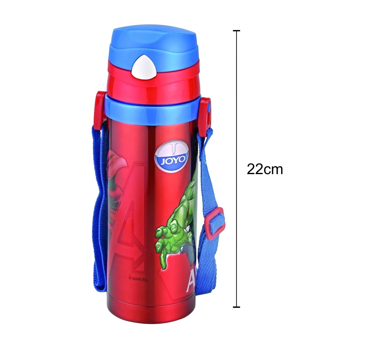 JOYO Marvel Avengers Fizzy Single Walled Stainless Steel  Leak-Proof & BPA Free Blue 800 ml Water Bottle - School Water Bottle