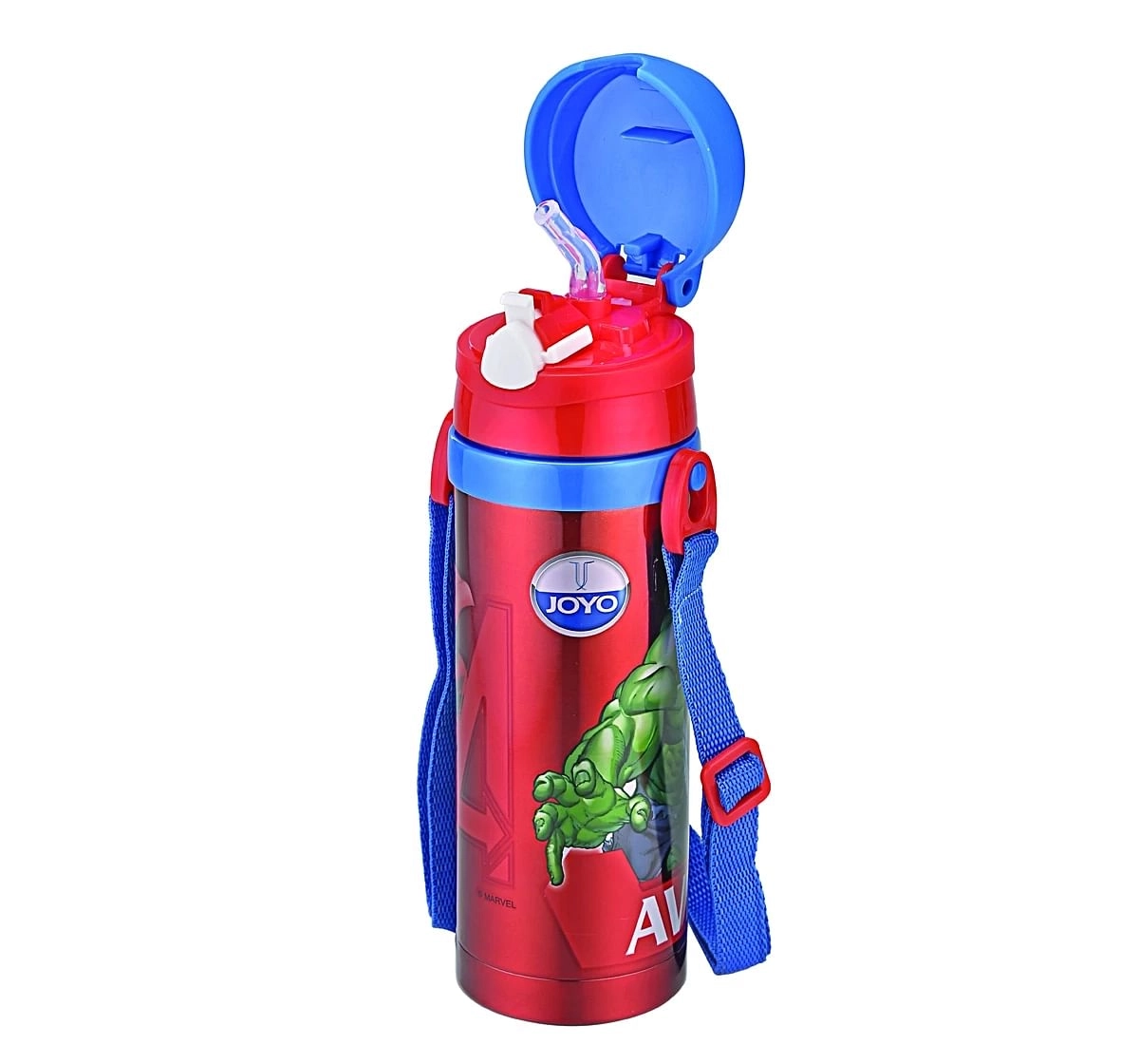 JOYO Marvel Avengers Fizzy Single Walled Stainless Steel  Leak-Proof & BPA Free Blue 800 ml Water Bottle - School Water Bottle