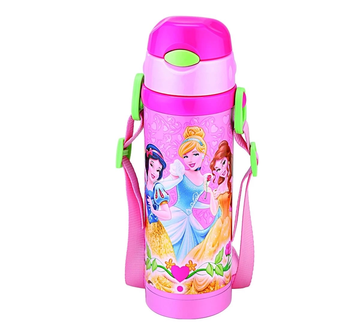 Disney Cool Mate Stainless Steel Insulated Water Bottle by Joyo for Kids of Ages 3Yrs+, Princess, Pink, Pink