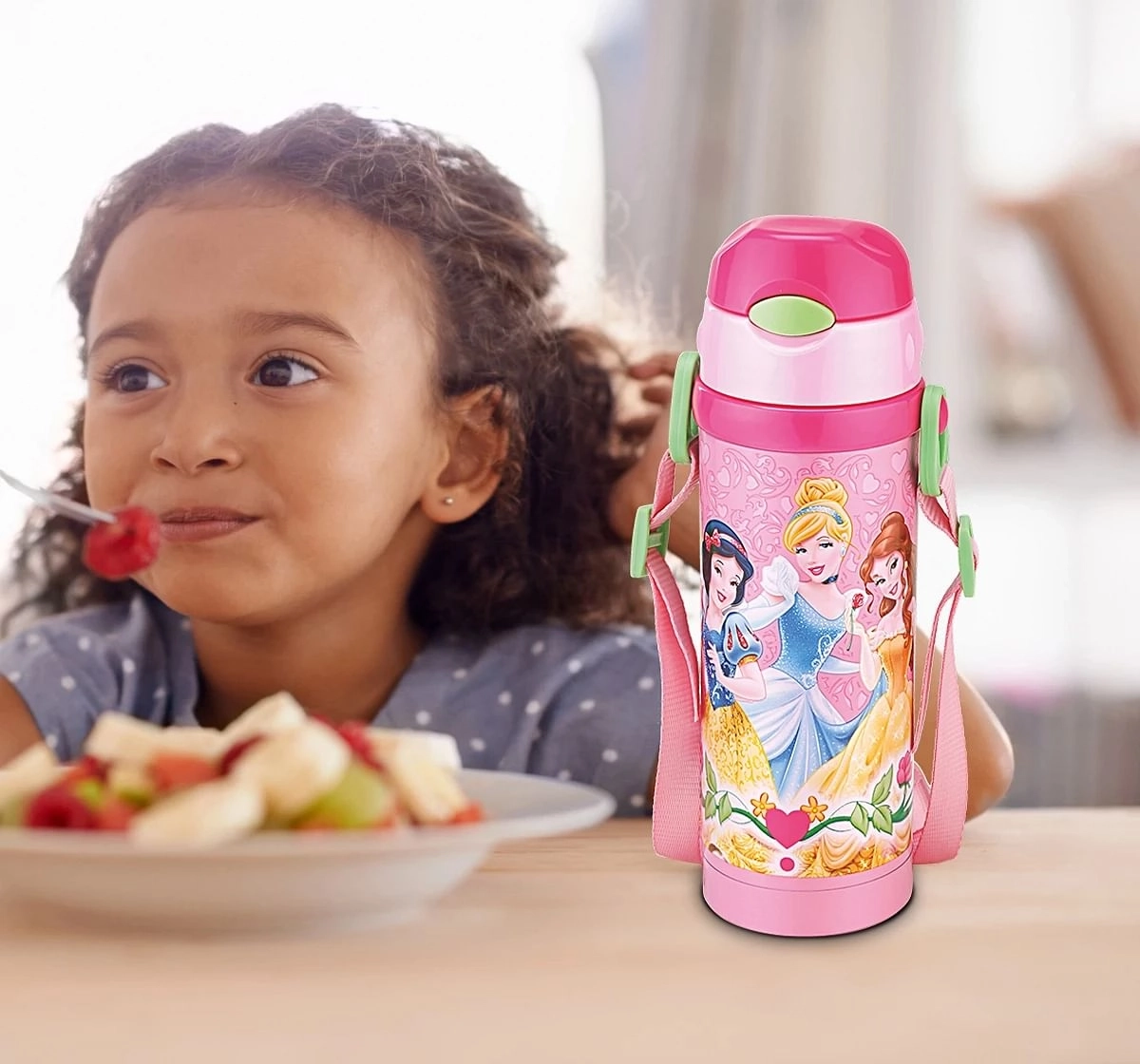Disney Cool Mate Stainless Steel Insulated Water Bottle by Joyo for Kids of Ages 3Yrs+, Princess, Pink, Pink