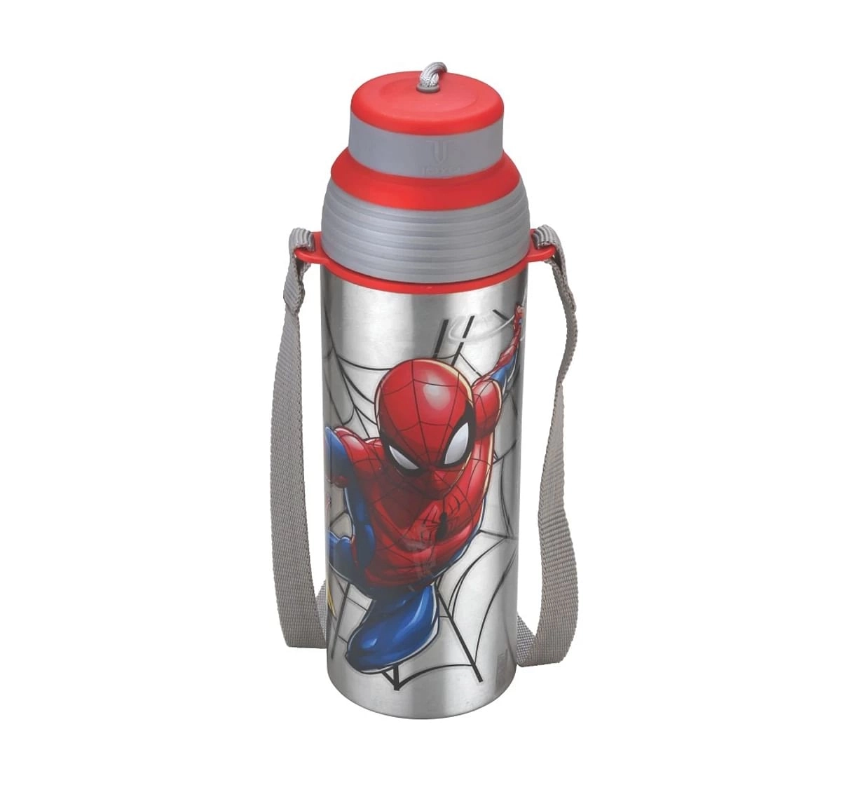 Marvel Spiderman Pluto Stainless Steel Insulated Water Bottle by Joyo for Kids of Ages 3Yrs+, 600 ML, Red
