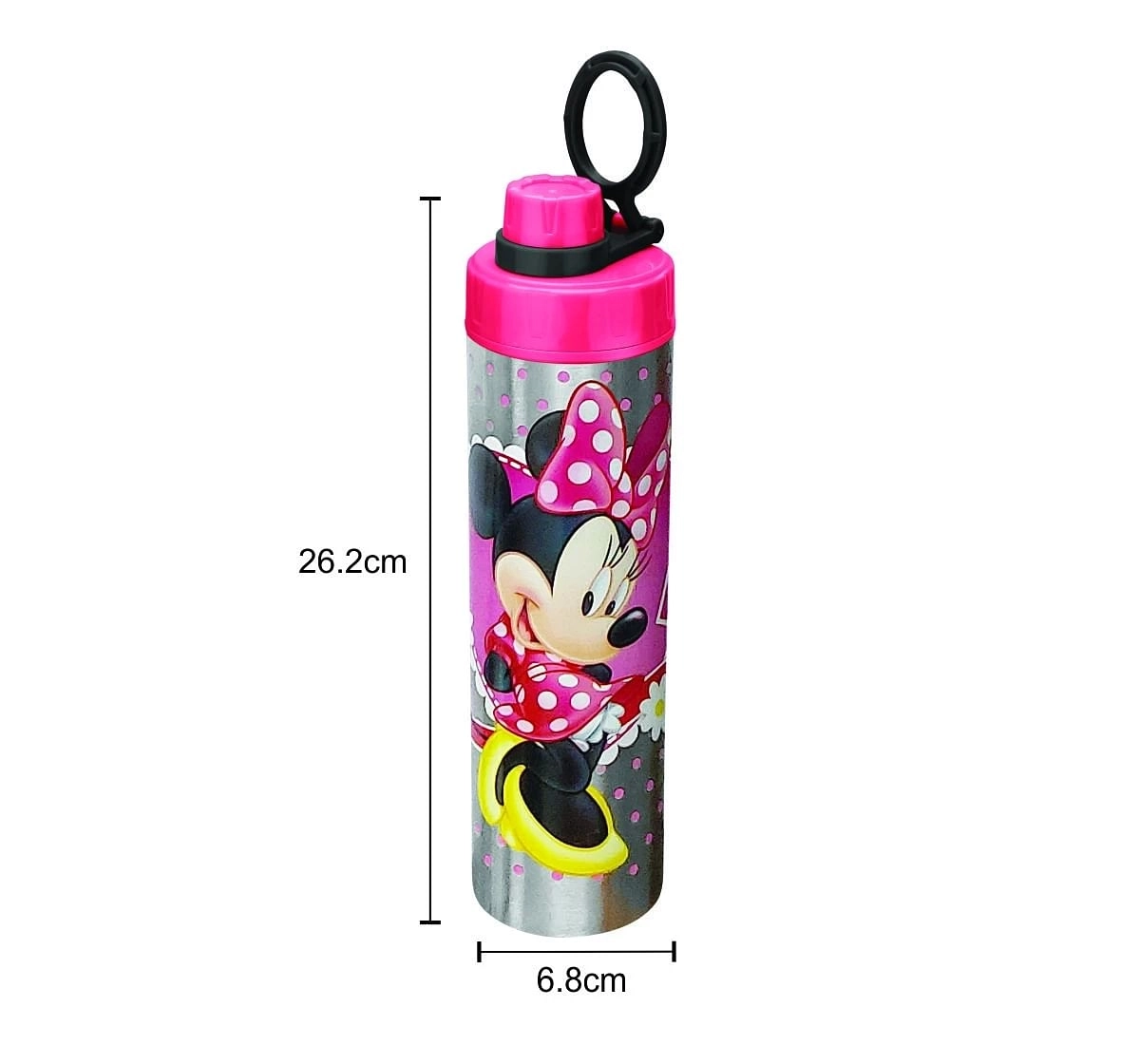 Disney Racer Bottle by Joyo, Stainless Steel Insulated Water Bottle by Joyo for Kids of Ages 3Yrs+, 800 ML, Minnie , Silver