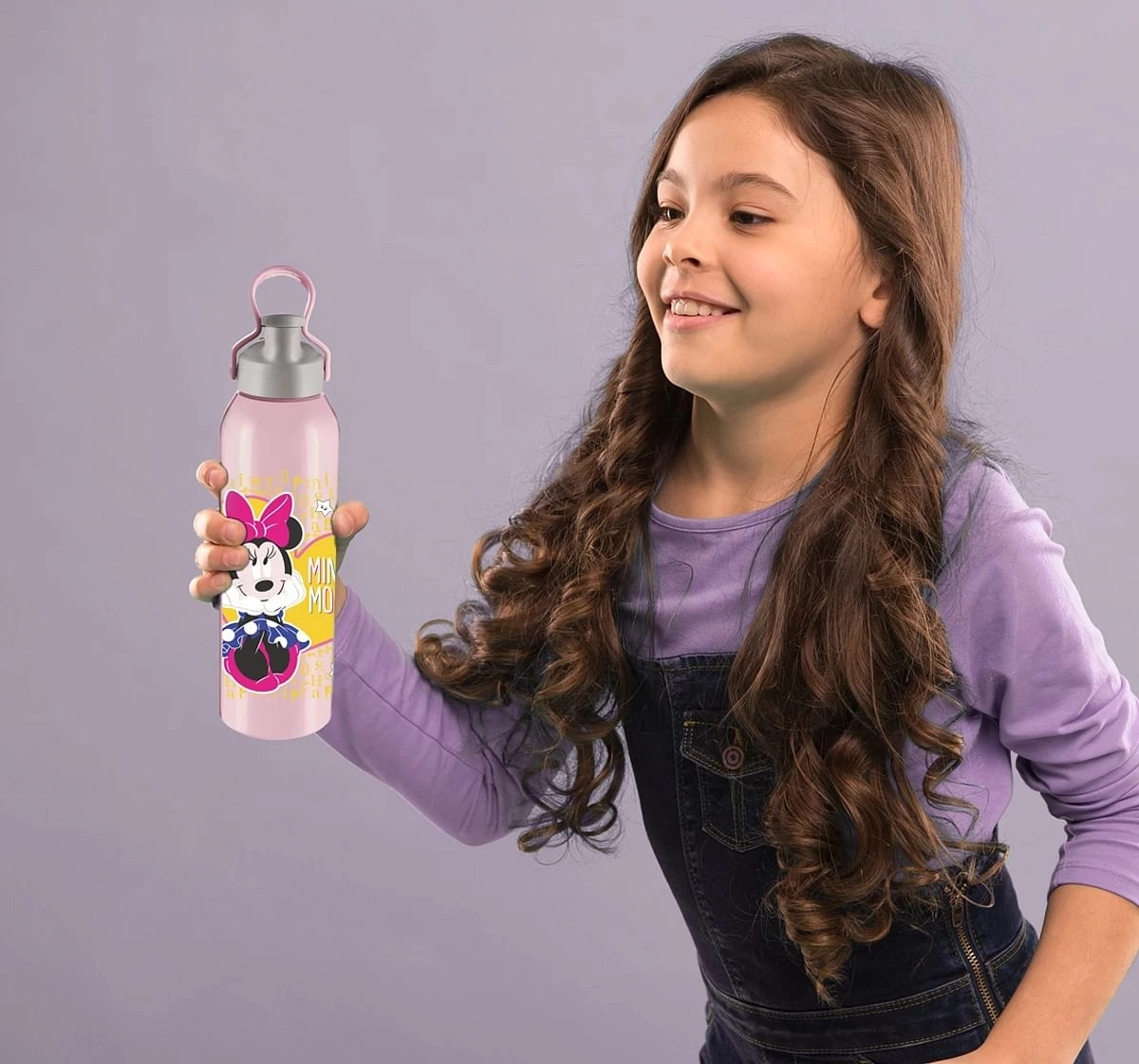 Disney Minnie Clip-N-Sip Stainless Steel Insulated Water Bottle by Joyo for Kids of Ages 3Yrs+, 800ml, Pink