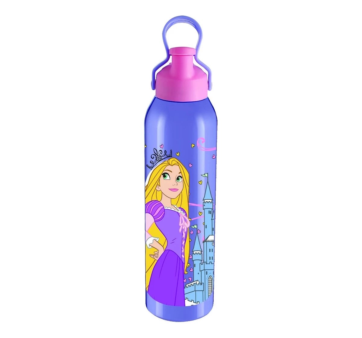 Disney Princess Clip-N-Sip Stainless Steel Insulated Water Bottle by Joyo for Kids of Ages 3Yrs+, 800ml, Violet
