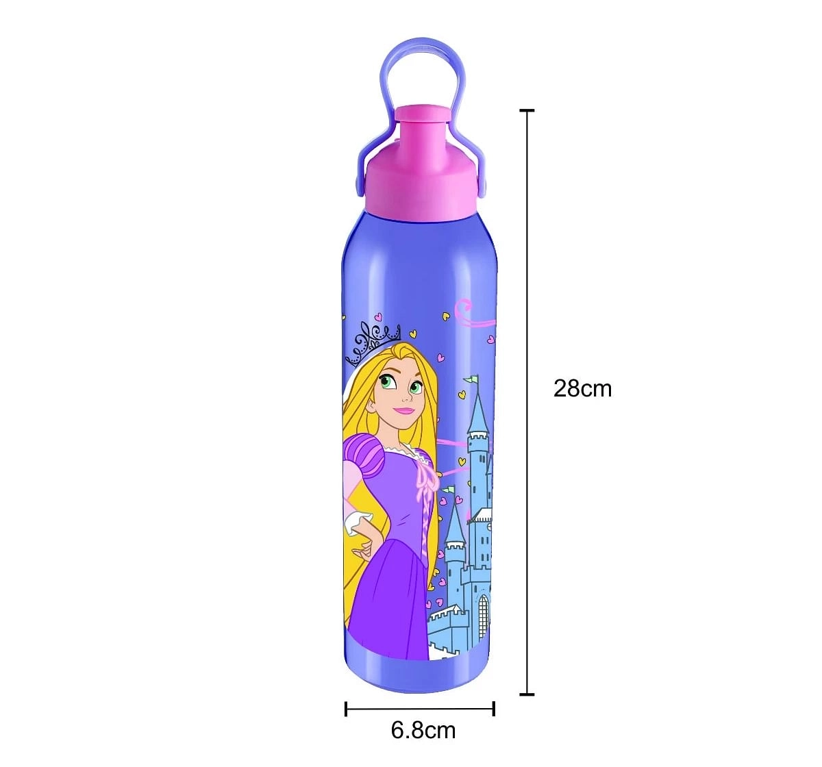 Disney Princess Clip-N-Sip Stainless Steel Insulated Water Bottle by Joyo for Kids of Ages 3Yrs+, 800ml, Violet