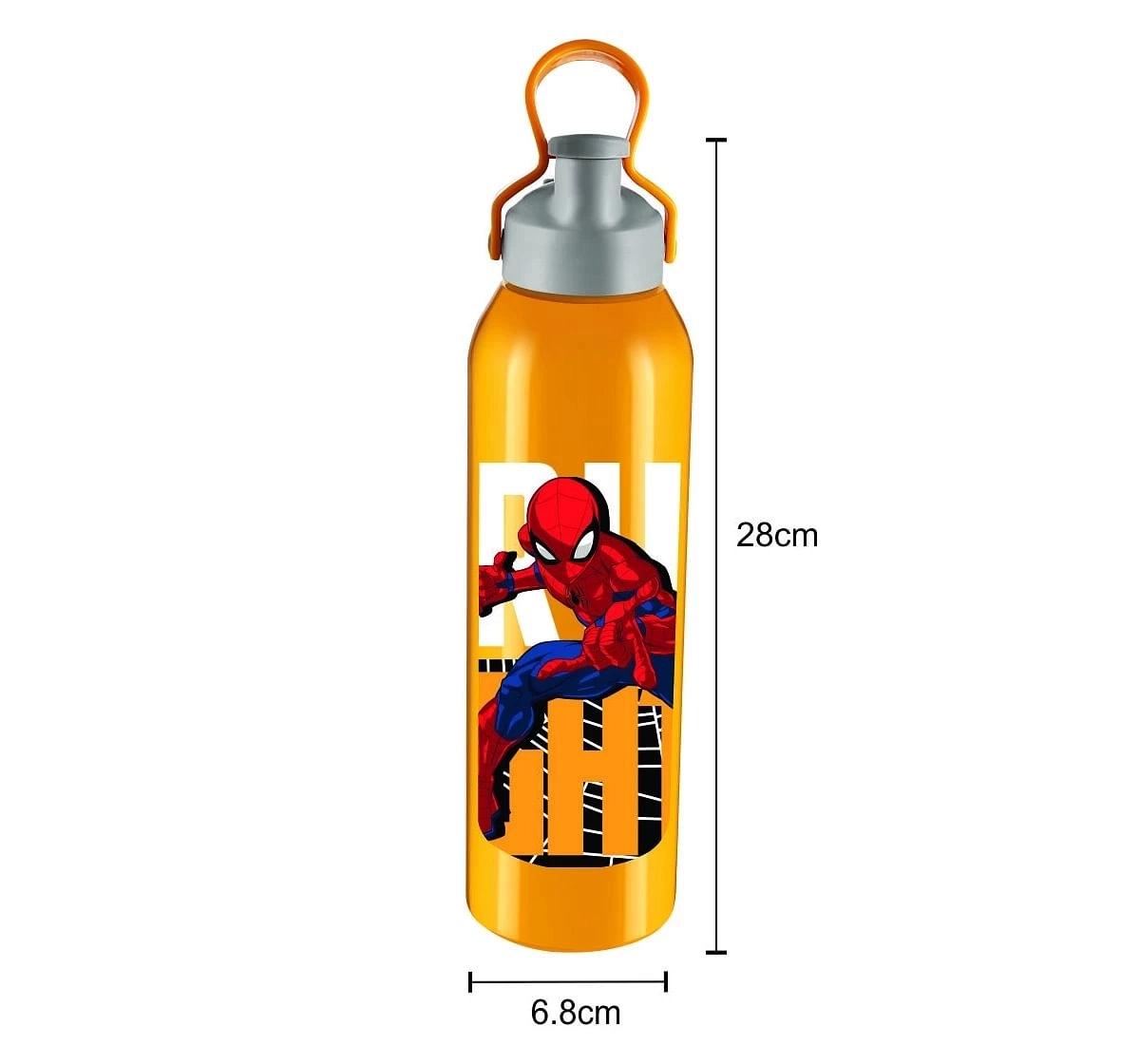 Marvel Spiderman Clip-N-Sip Stainless Steel Insulated Water Bottle by Joyo for Kids of Ages 3Yrs+, 800ml, Yellow