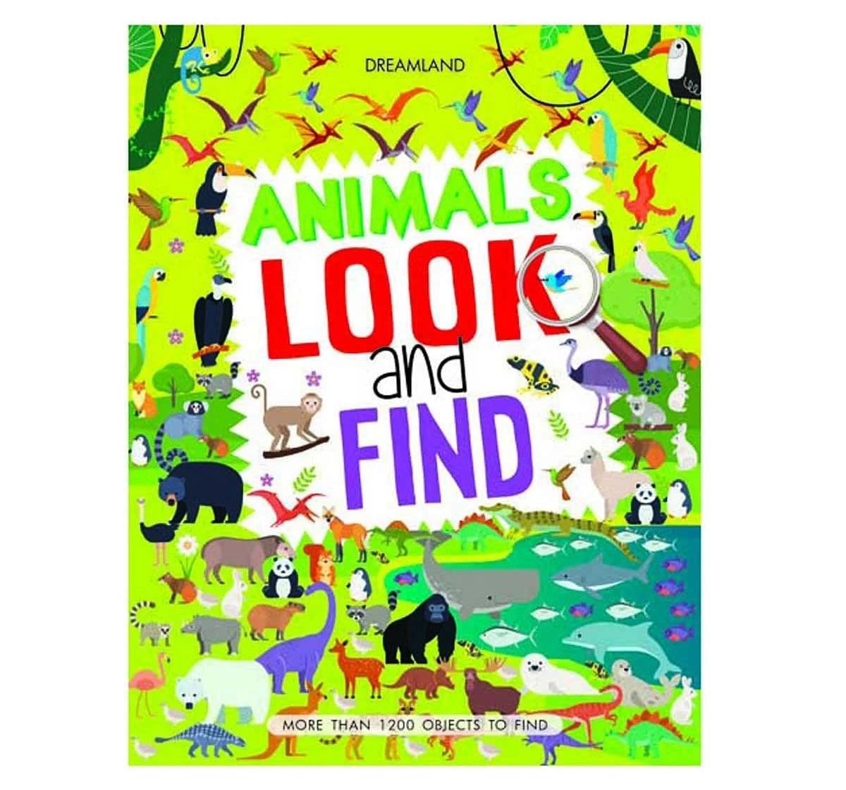 Dreamland Paper Back Look and Find Animals Activity Book for kids 4Y+, Multicolour