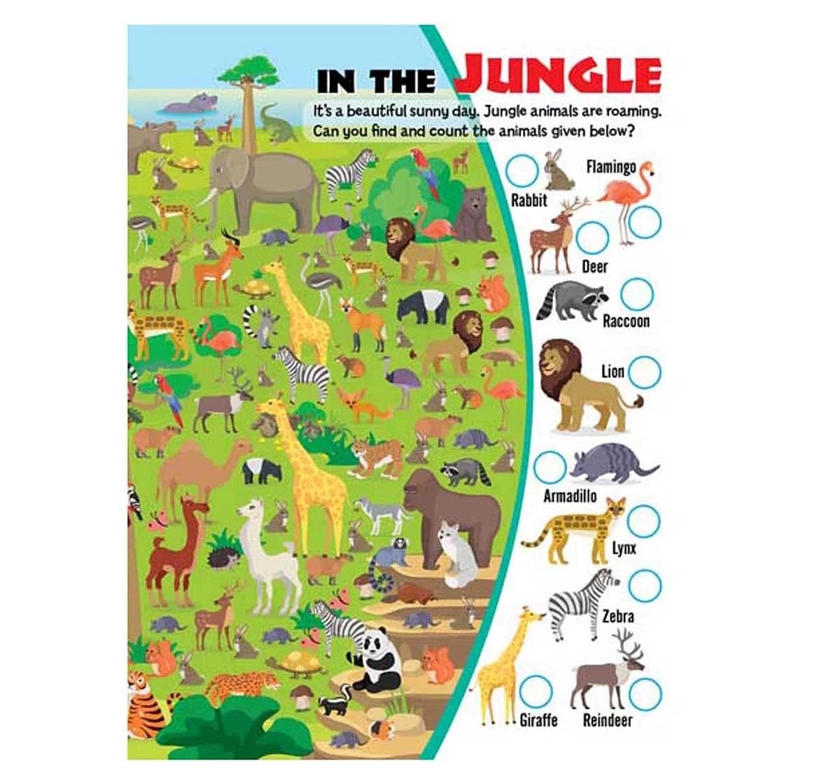 Dreamland Paper Back Look and Find Animals Activity Book for kids 4Y+, Multicolour