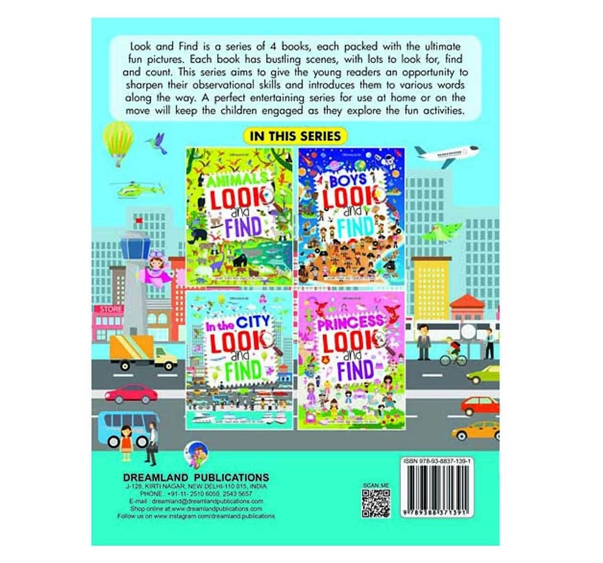 Dreamland Paper Back Look and Find In the City Activity Book for kids 4Y+, Multicolour