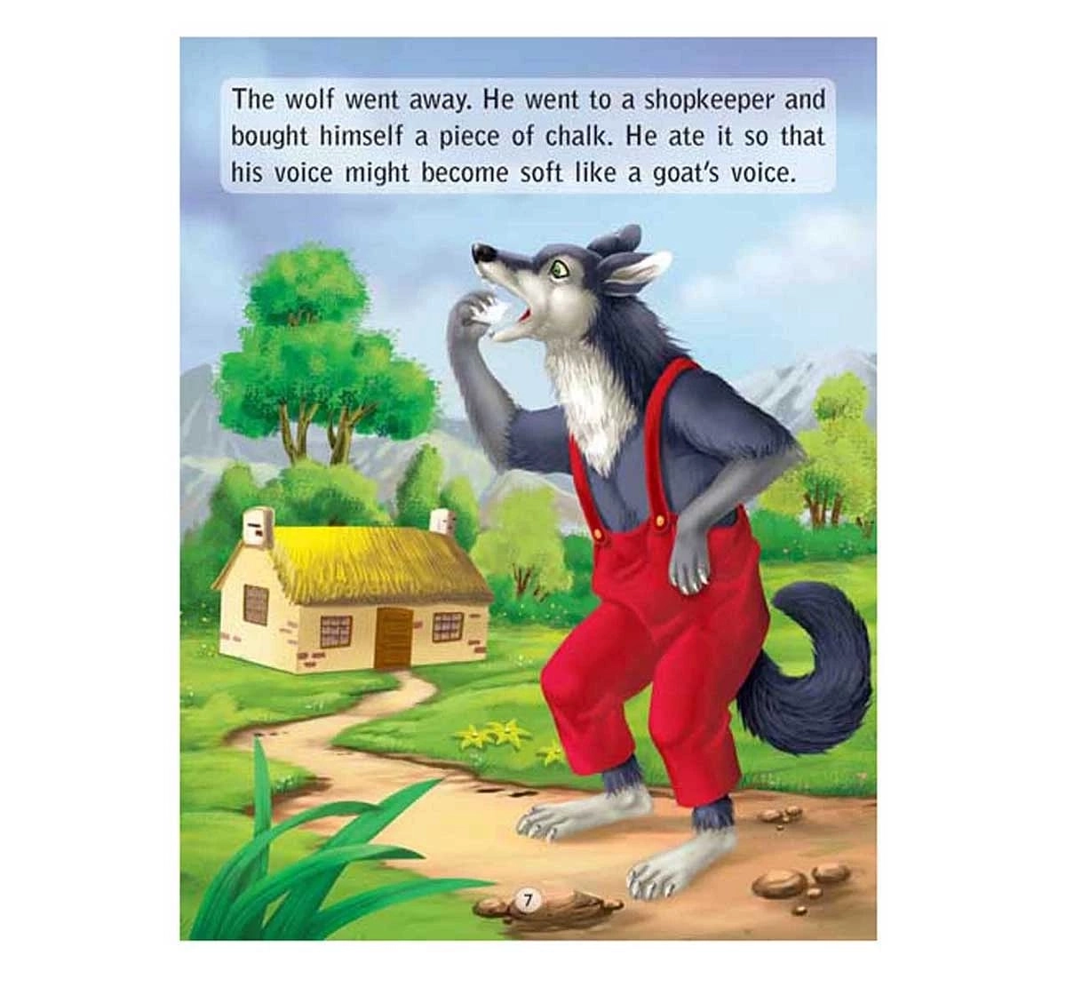 Dreamland Paper Back World Famous Tales the Wolf and the Seven Little Kids Story Books for kids 2Y+, Multicolour