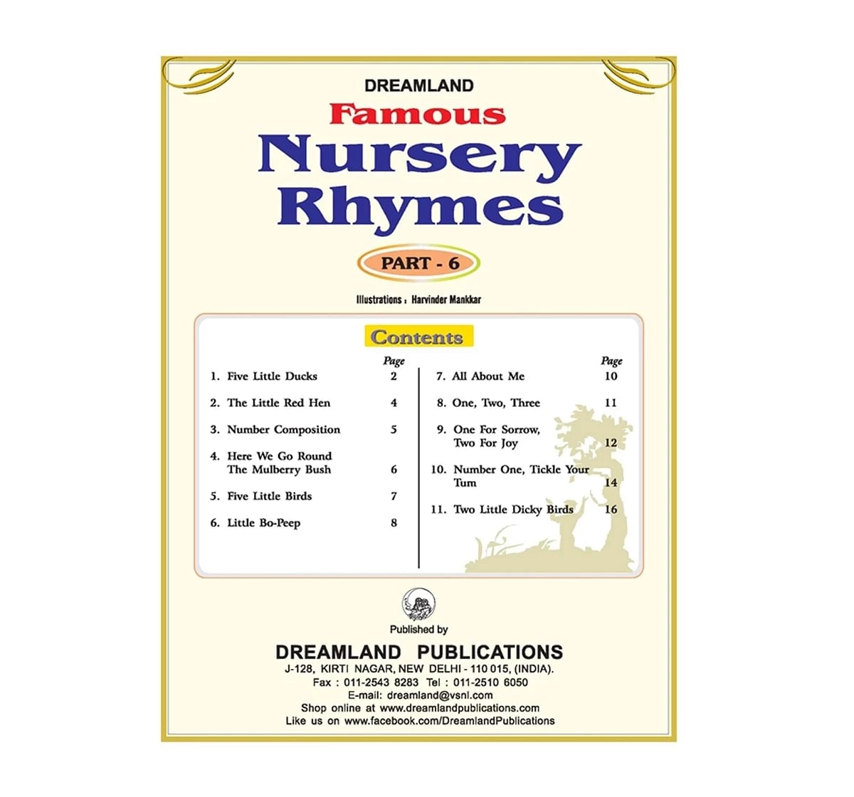 Dreamland Paper Back Famous Nursery Rhymes Part 6 Early Learning Book for kids 3Y+, Multicolour