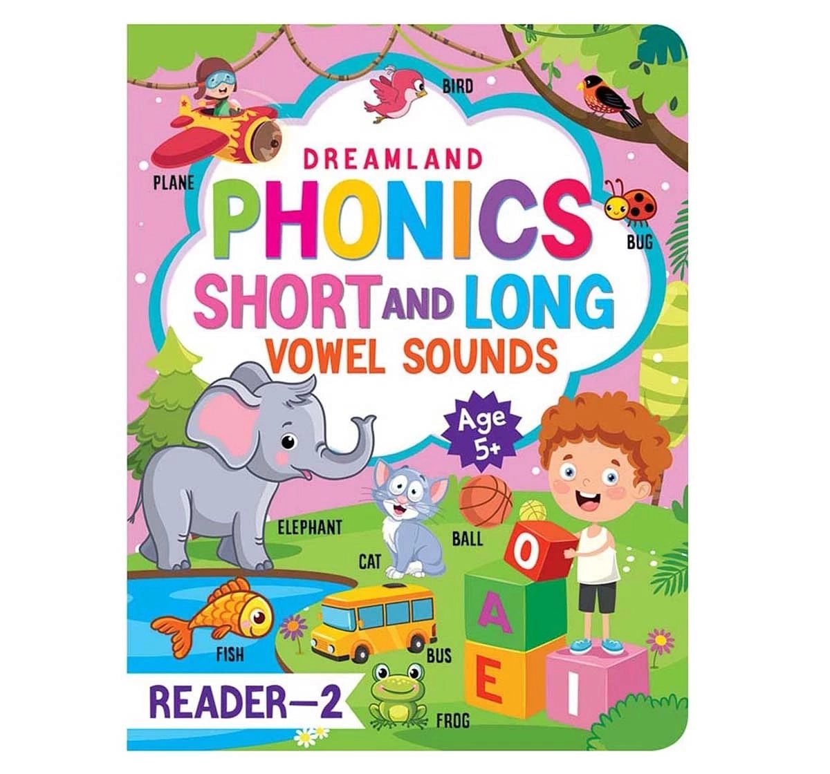 Dreamland Paper Back Phonics Reader 2 Short and Long Vowel Sounds Early Learning Book for kids 5Y+, Multicolour