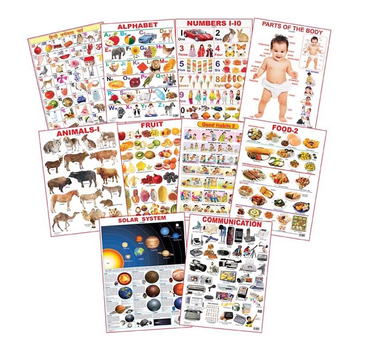 Dreamland Educational Combo Part 3 With 10 Early Learning Charts for kids 2Y+, Multicolour
