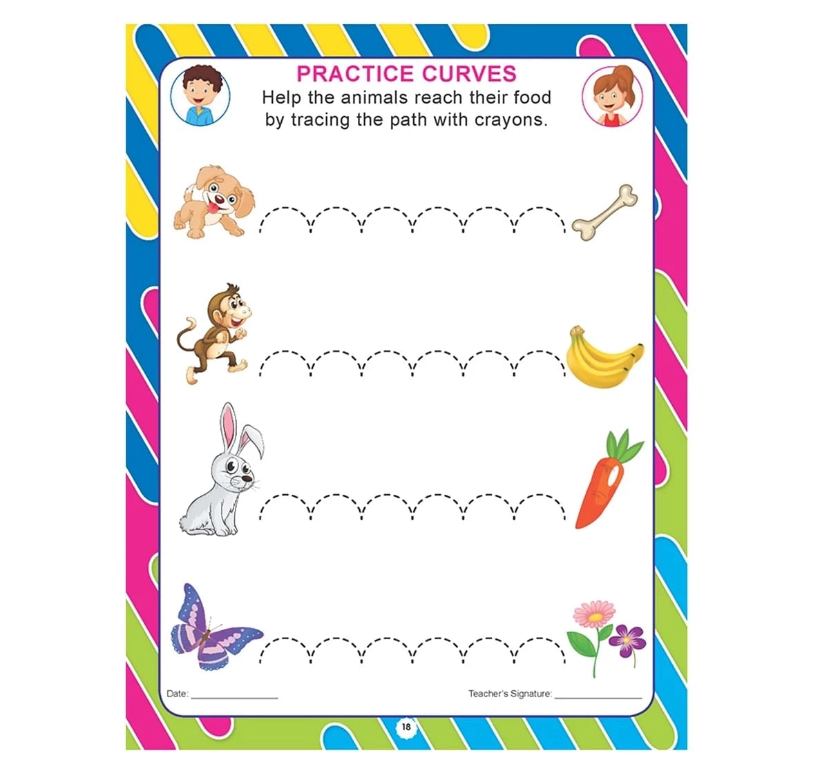 Dreamland Paper Back Pre Nursery Pattern Writing Book for kids 3Y+, Multicolour