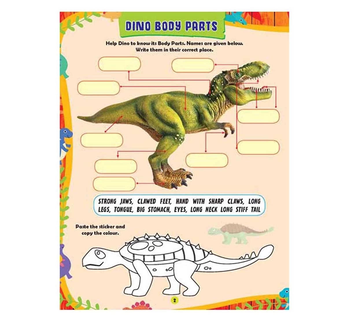 Dreamland Paper Back Awesome Dinosaurs Sticker Activity Book for kids 4Y+, Multicolour