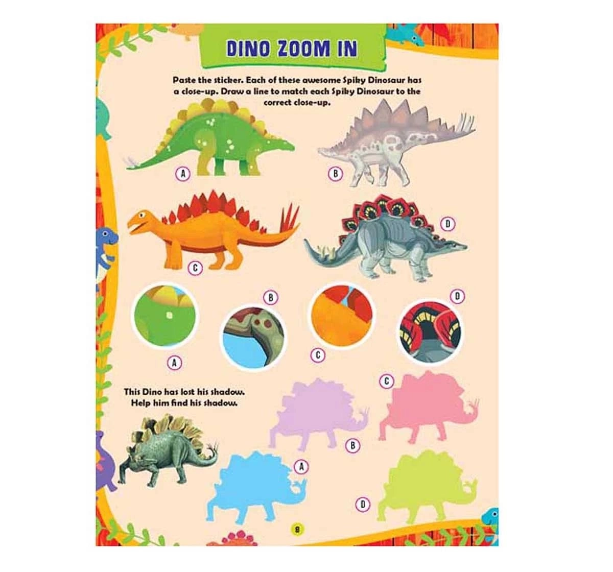 Dreamland Paper Back Awesome Dinosaurs Sticker Activity Book for kids 4Y+, Multicolour
