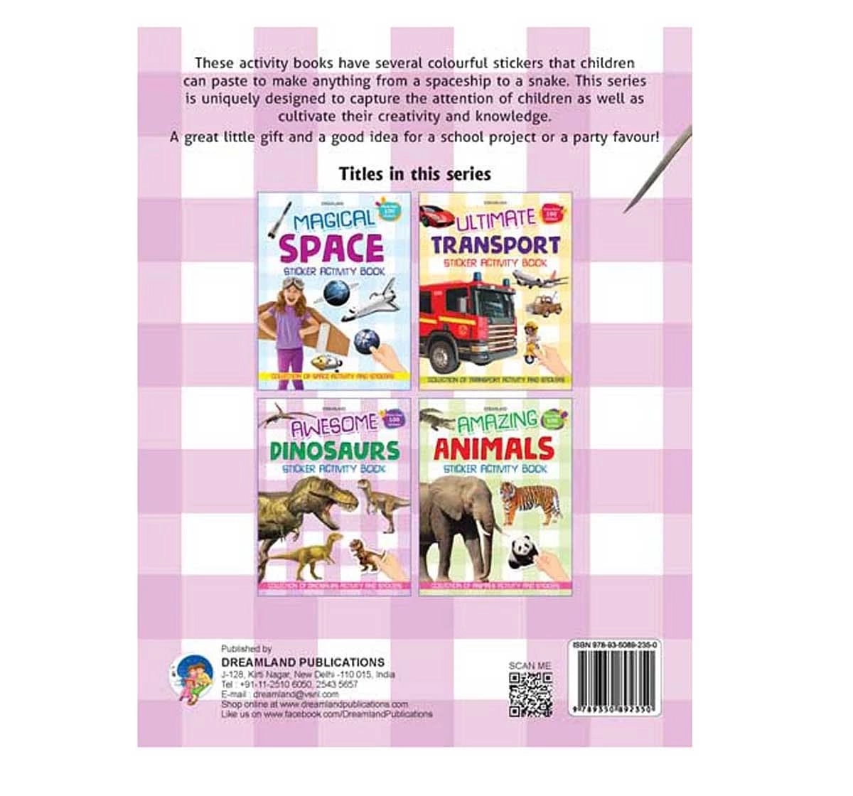 Dreamland Paper Back Awesome Dinosaurs Sticker Activity Book for kids 4Y+, Multicolour