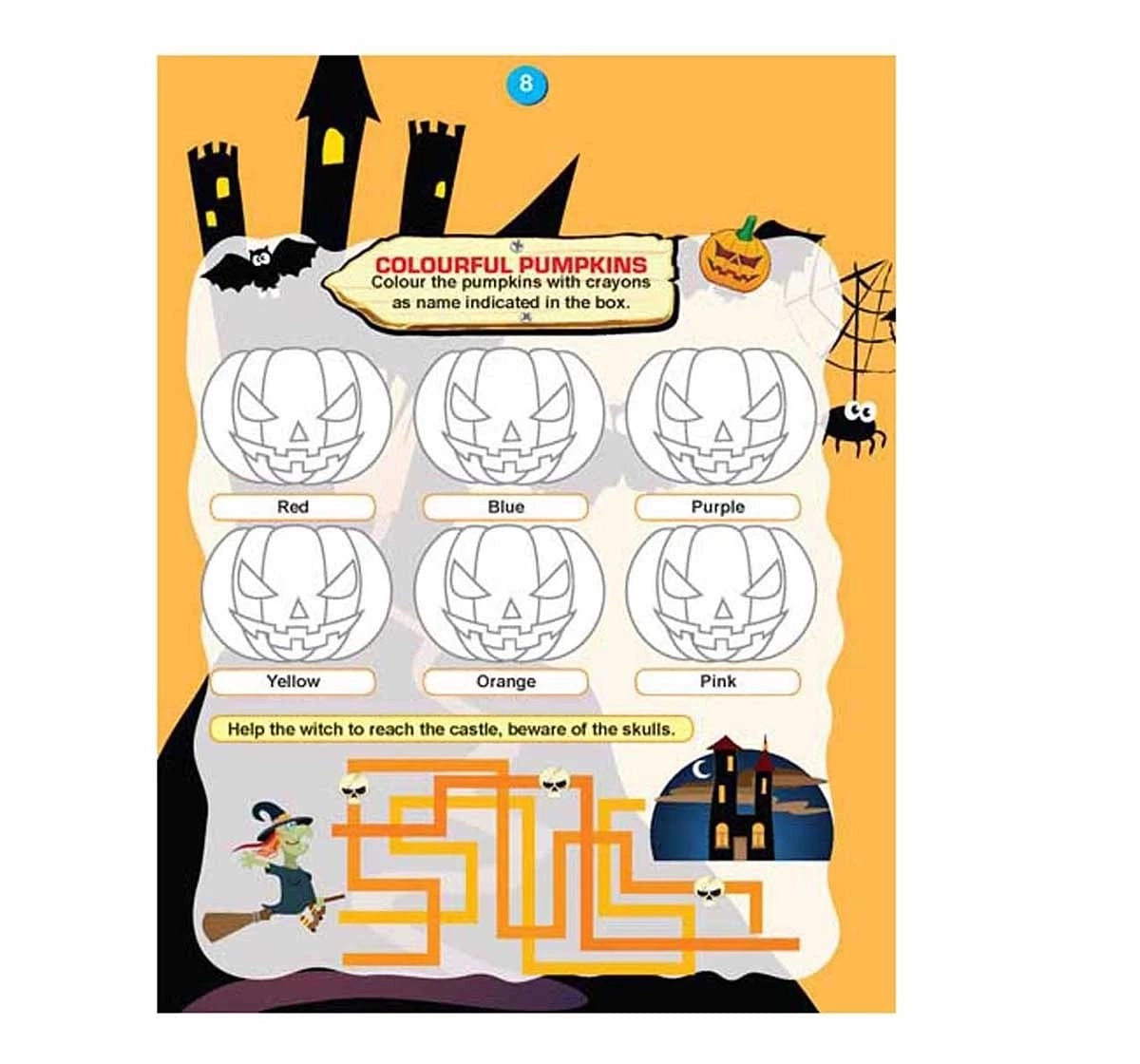 Dreamland Paper Back Halloween Activity Book for kids 3Y+, Multicolour
