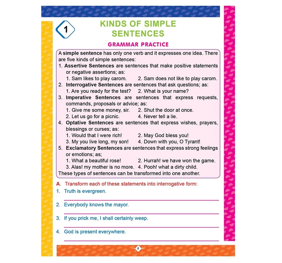 Dreamland Paper Back English Grammar Practice Part 8 School Textbooks for kids 5Y+, Multicolour