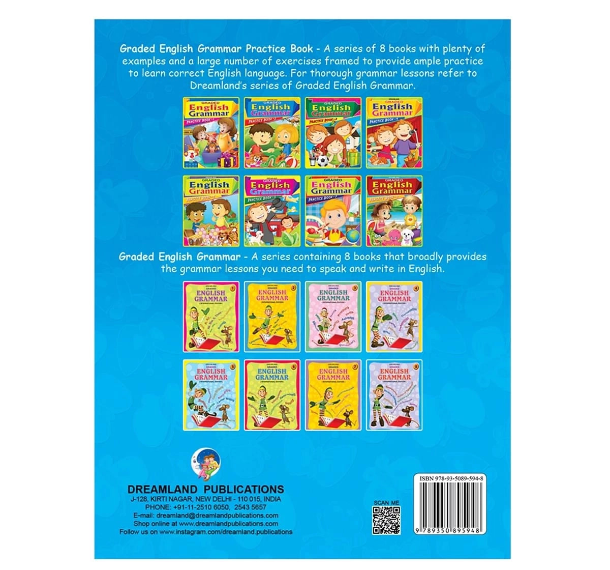 Dreamland Paper Back English Grammar Practice Part 8 School Textbooks for kids 5Y+, Multicolour