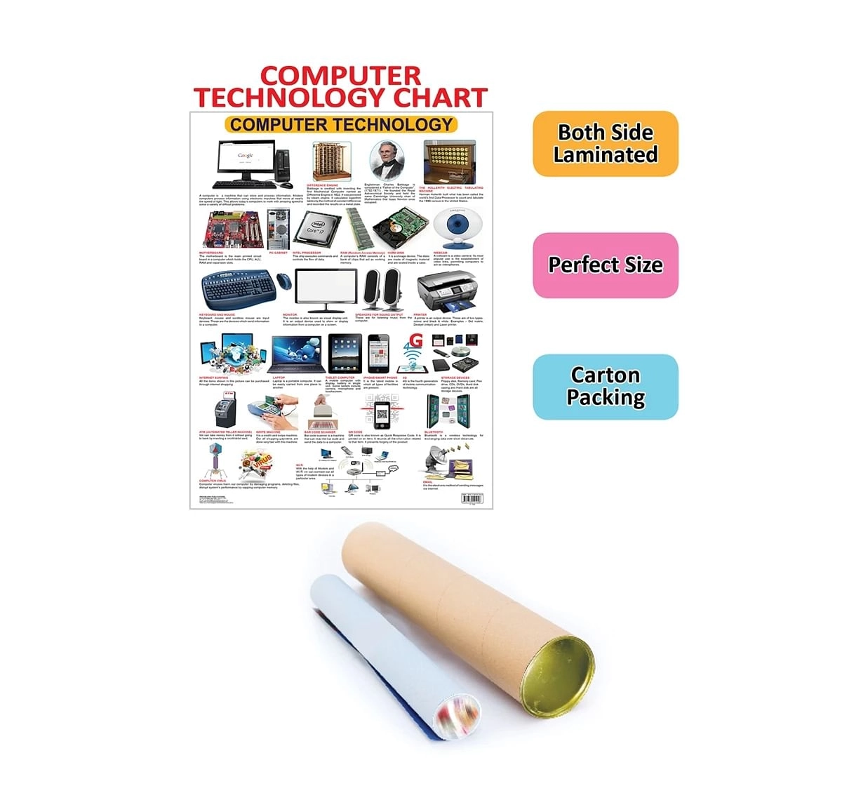 Dreamland Computer Technology Chart for kids 12Y+, Multicolour