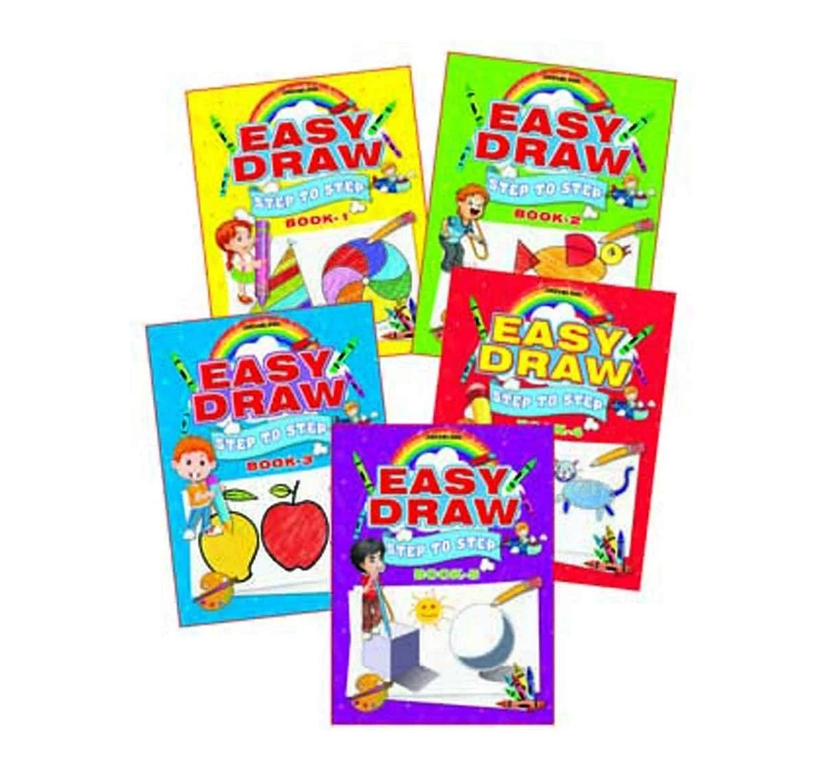 Dreamland Paper Back Easy Draw Set of 5 Drawing Book for kids 3Y+, Multicolour