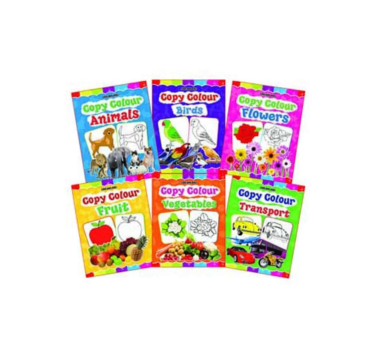 Dreamland Paper Back Copy Colour Pack of 6 Drawing Book for kids 3Y+, Multicolour