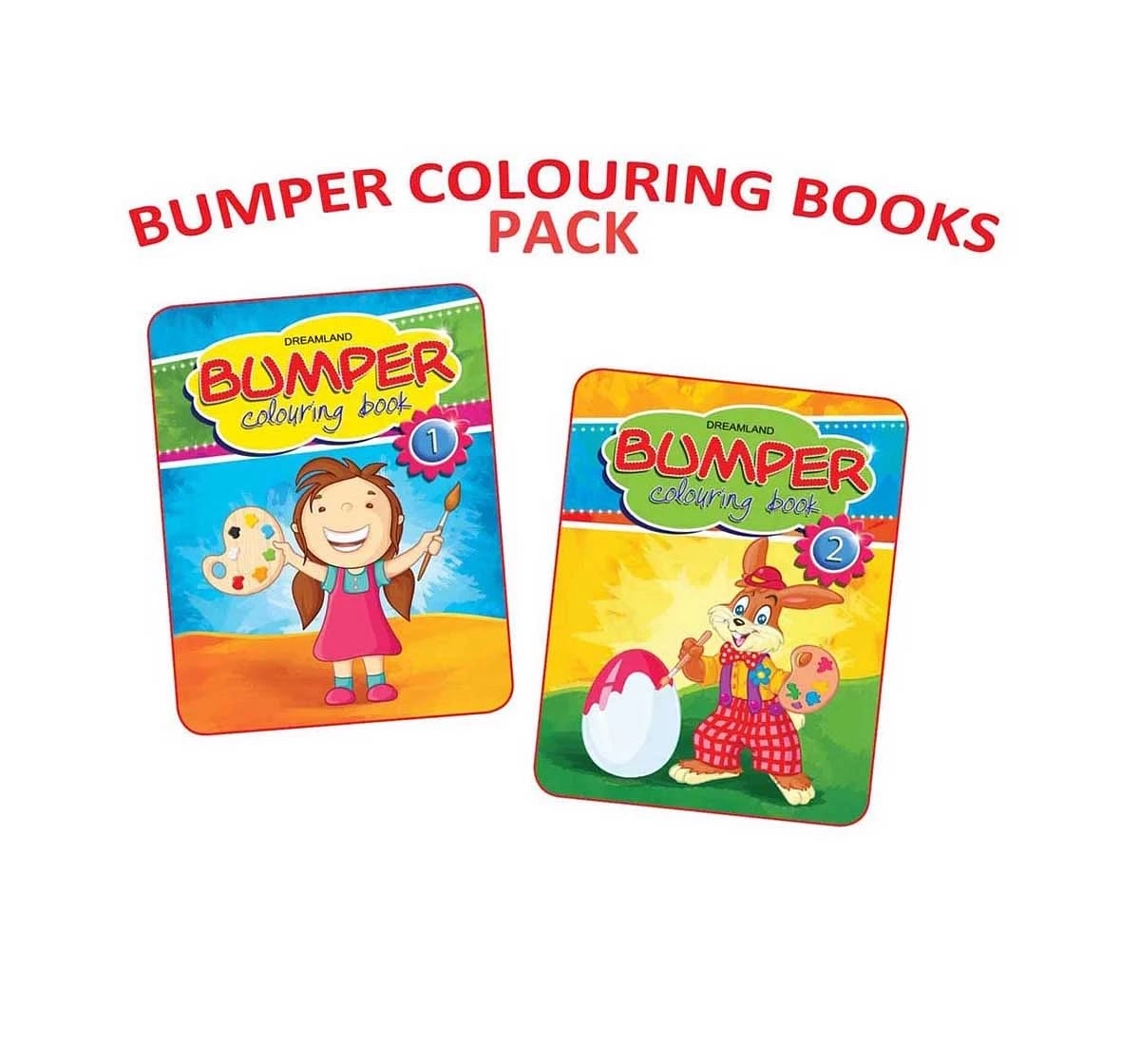 Dreamland Paper Back Bumper Colouring Books Pack of 1 with 2 Titles for kids 3Y+, Multicolour