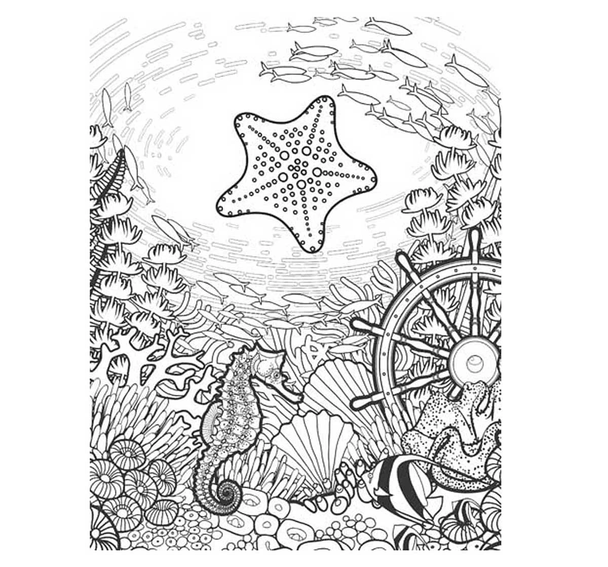 Dreamland Paper Back Extreme Colour Sea World Colouring Books for kids 3Y+, Multicolour