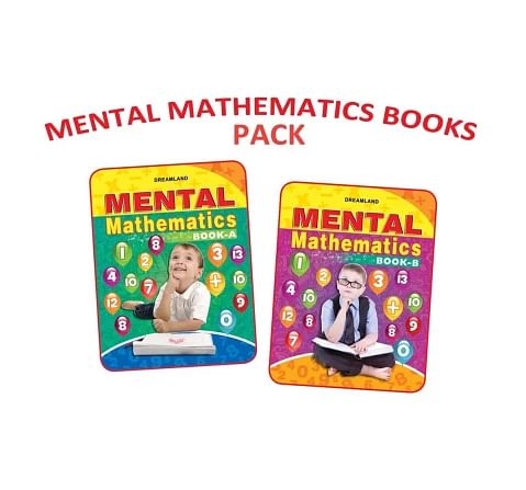 Dreamland Paper Back Mental Mathematics Set 1 Book of Part A and B for kids 4Y+, Multicolour