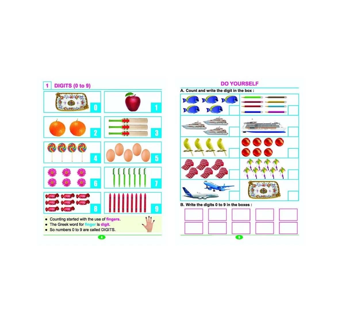 Dreamland Paper Back Mental Mathematics Set 1 Book of Part A and B for kids 4Y+, Multicolour