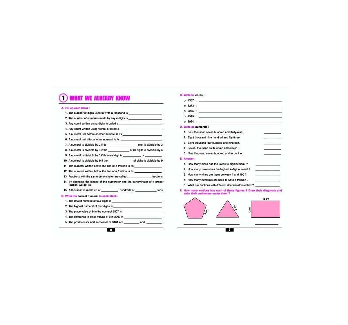 Dreamland Paper Back Mental Mathematics Set 3 Book pf Part 4 and 5 for kids 4Y+, Multicolour