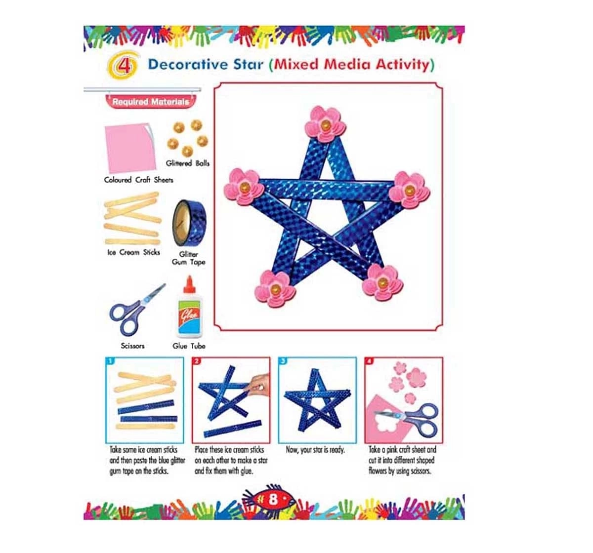 Dreamland Paper Back Art and Craft Activity Book Part 4 for kids 5Y+, Multicolour