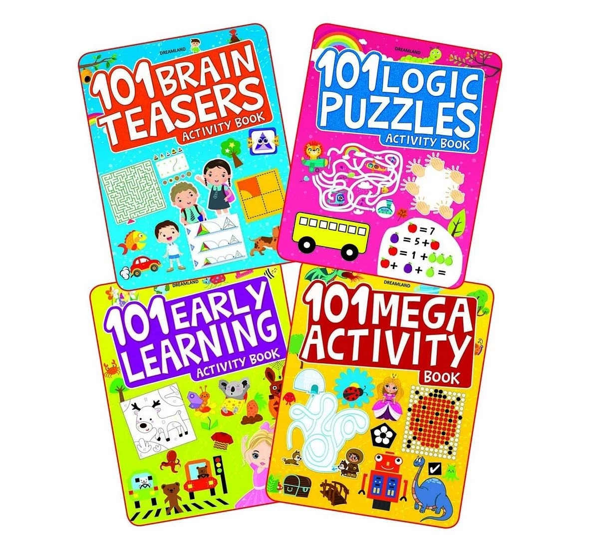 Dreamland Paper Back 101 Activity Books Pack of 4 for kids 4Y+, Multicolour