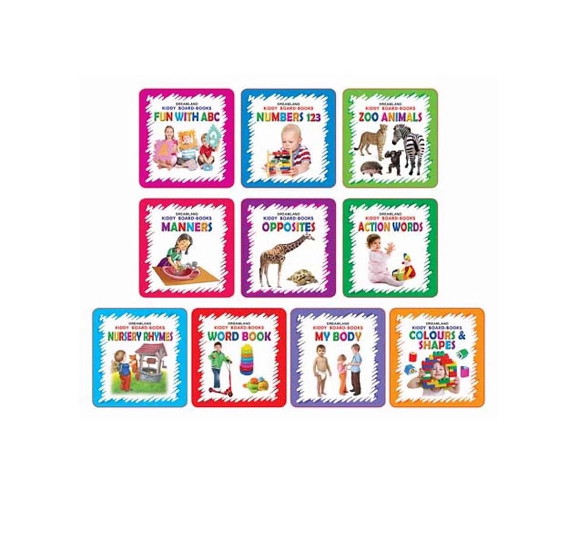 Dreamland Kiddy Pack of 10 Titles Early Learning Book for kids 0M+, Multicolour
