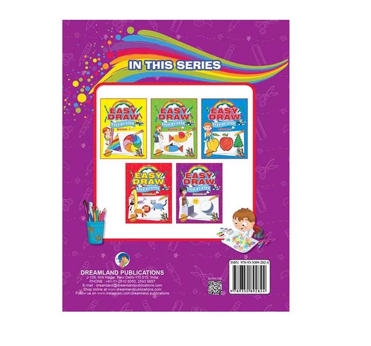 Dreamland Paper Back Easy Draw Step By Step Part 5 Drawing Book for kids 3Y+, Multicolour