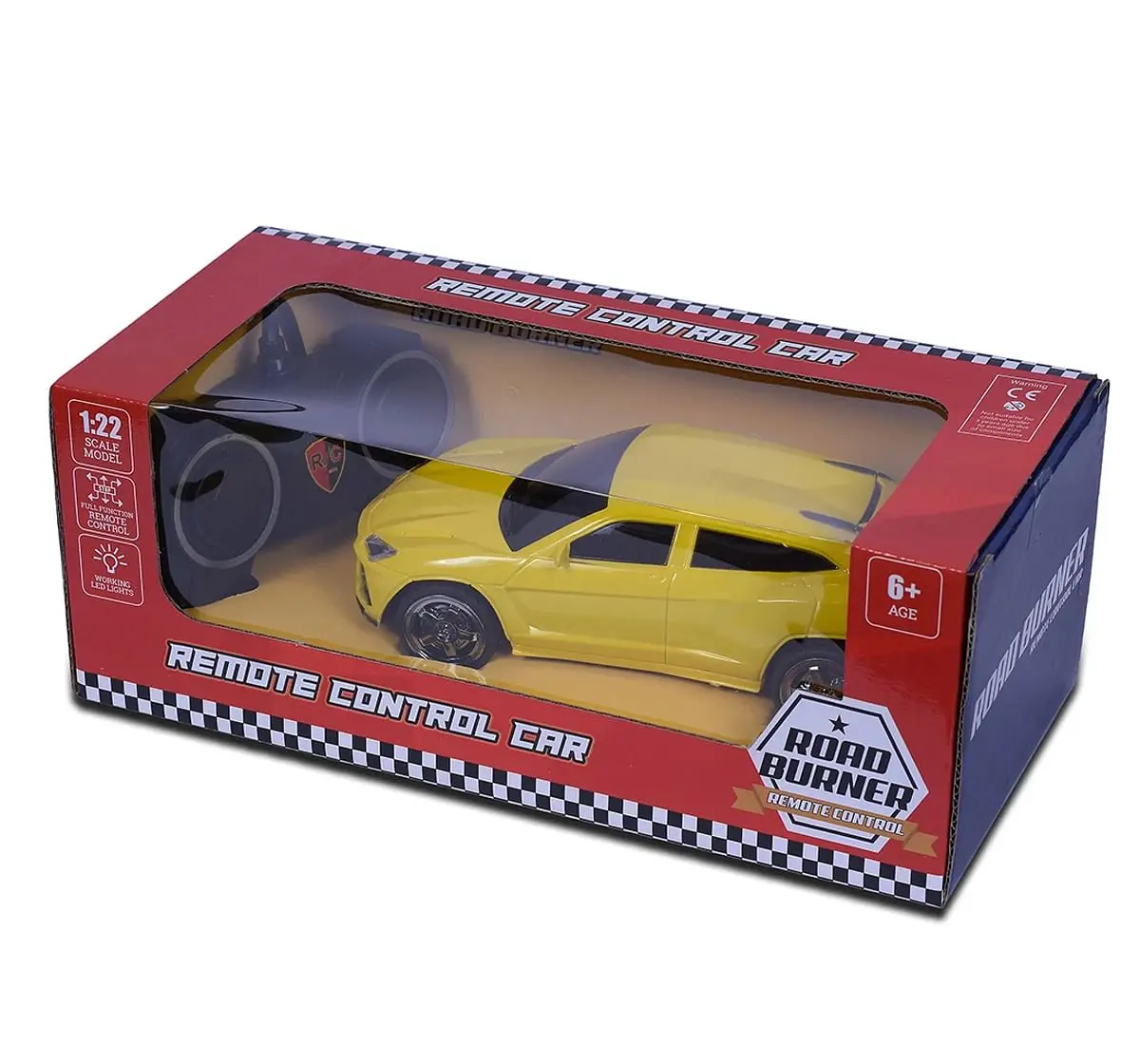 Road Burner 1:22 Scale Extreme Remote Control Car 3Y+, Yellow
