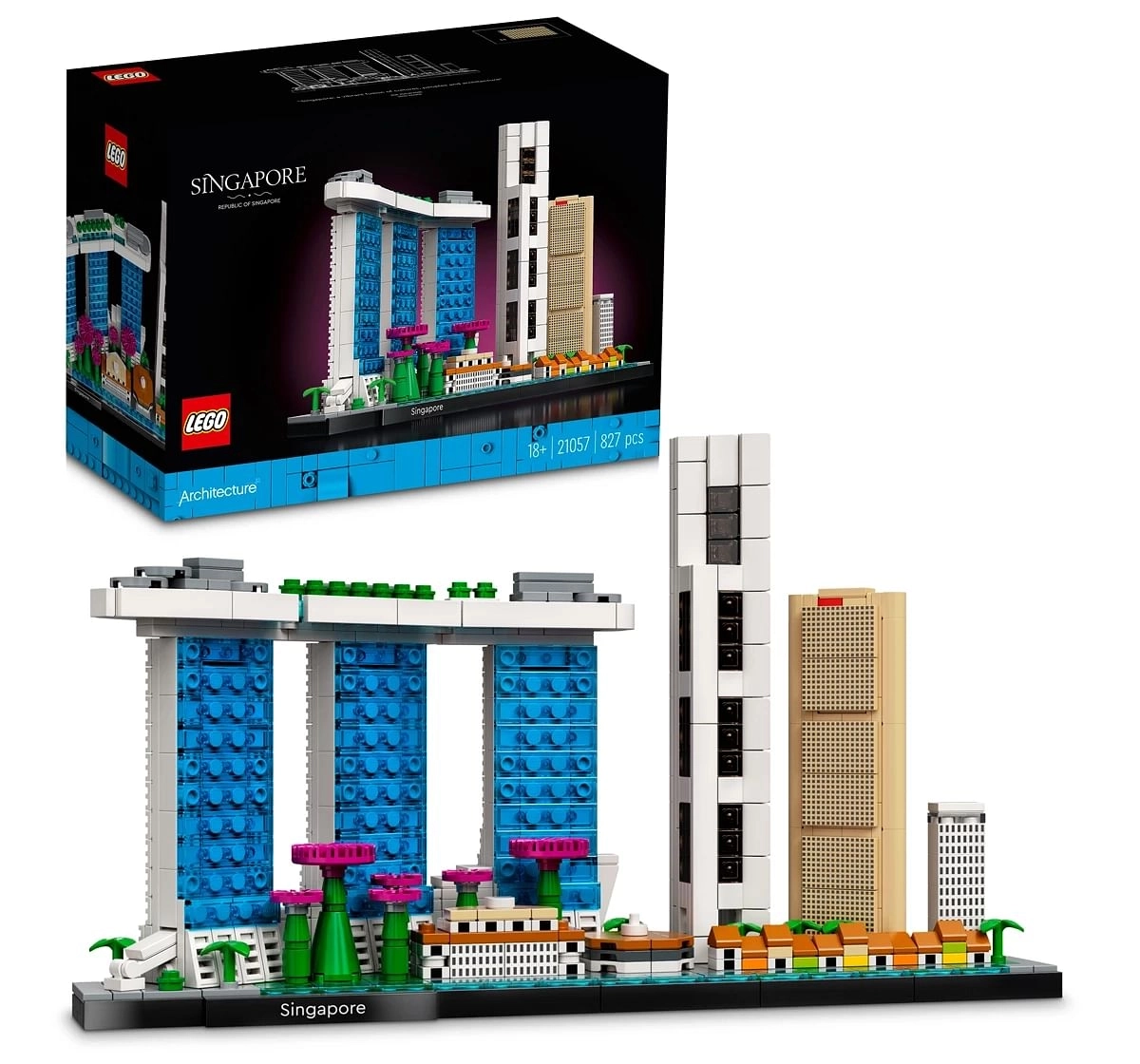 Architecture Skyline Collection Singapore Building Kit by LEGO ; Collectible Display Model for Adults (827 Pieces)