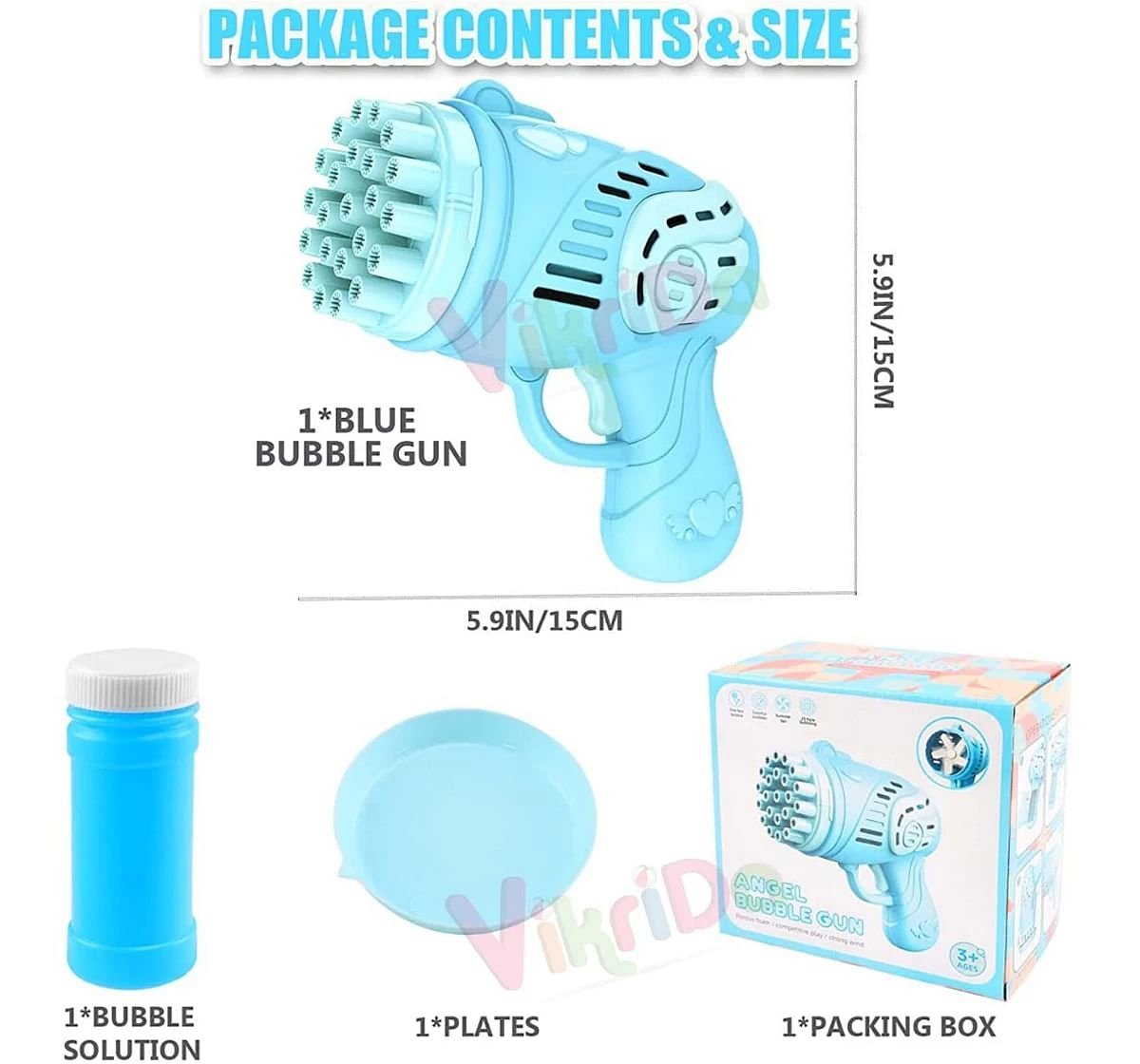 Rowan Electric Bubble Gun Toy for Kids 3Y+, Multicolour