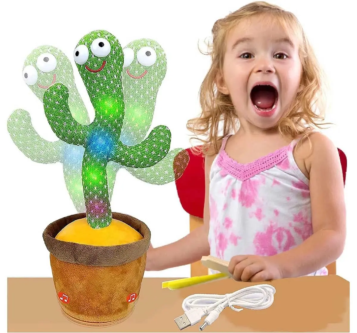 Rowan Dancing Cactus Toy - Best Interactive Singing & Talking Cactus with Fun Lights for Kids, 3M+