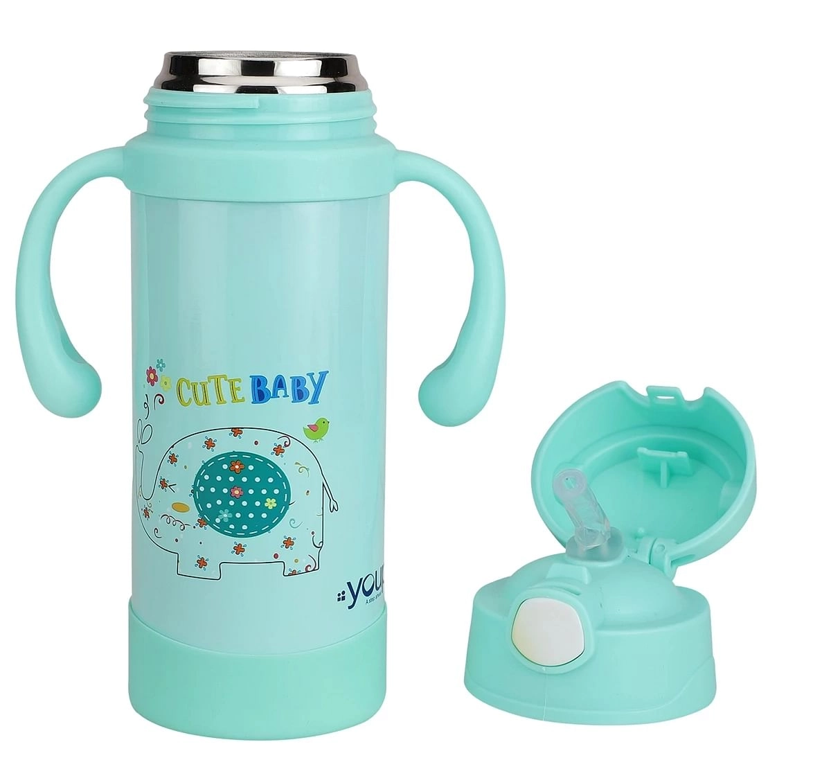 Youp Thermosteel Sipper Cum Feeding Bottle Eudora Multicolour For Infants 7M+ Assorted 