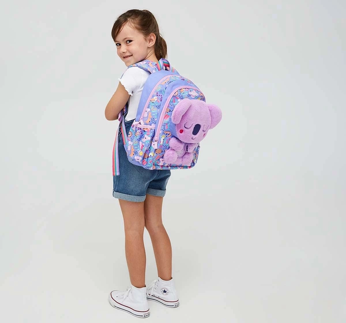 Smiggle Animalia Collection Backpack, Junior Lilac, 4Y+