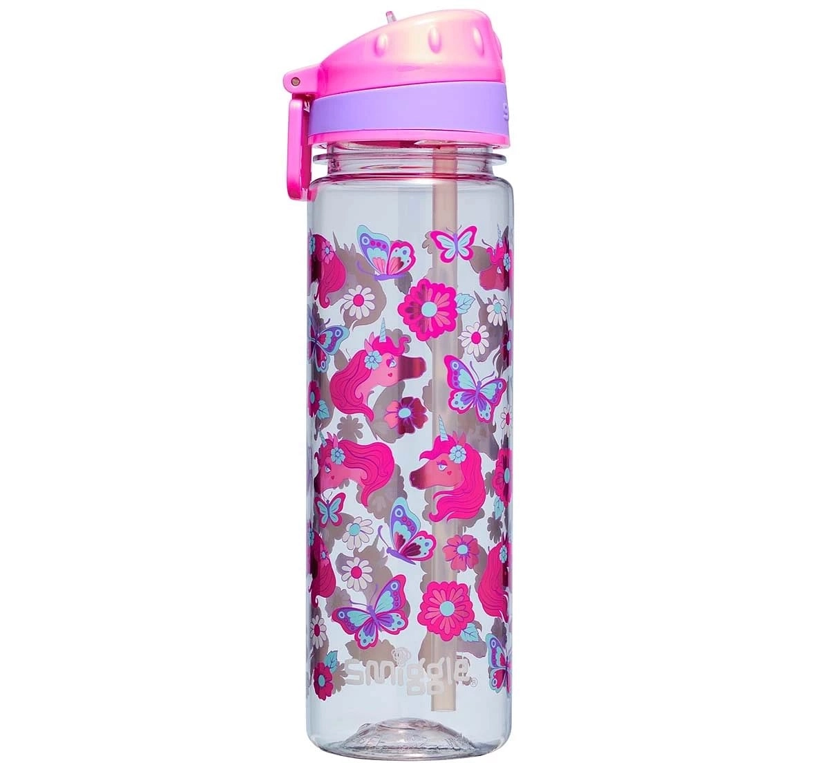 Smiggle Hey There Collection Bottles Plastic, Pink, 4Y+