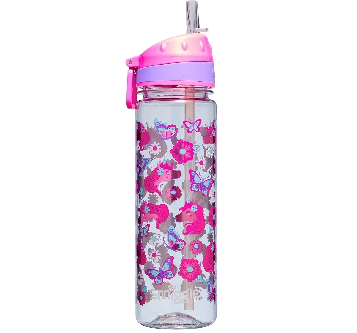 Smiggle Hey There Collection Bottles Plastic, Pink, 4Y+