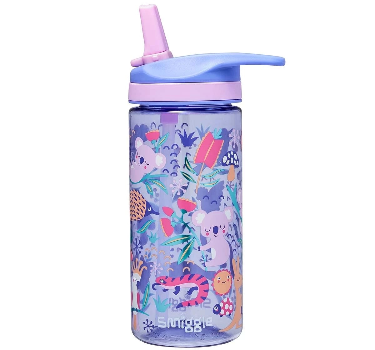 Smiggle Animalia Collection Bottles Plastic, Lilac, 4Y+