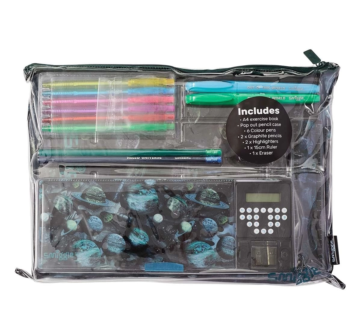 Smiggle Mirage Collection Kits, Pencil Box, Black, 4Y+