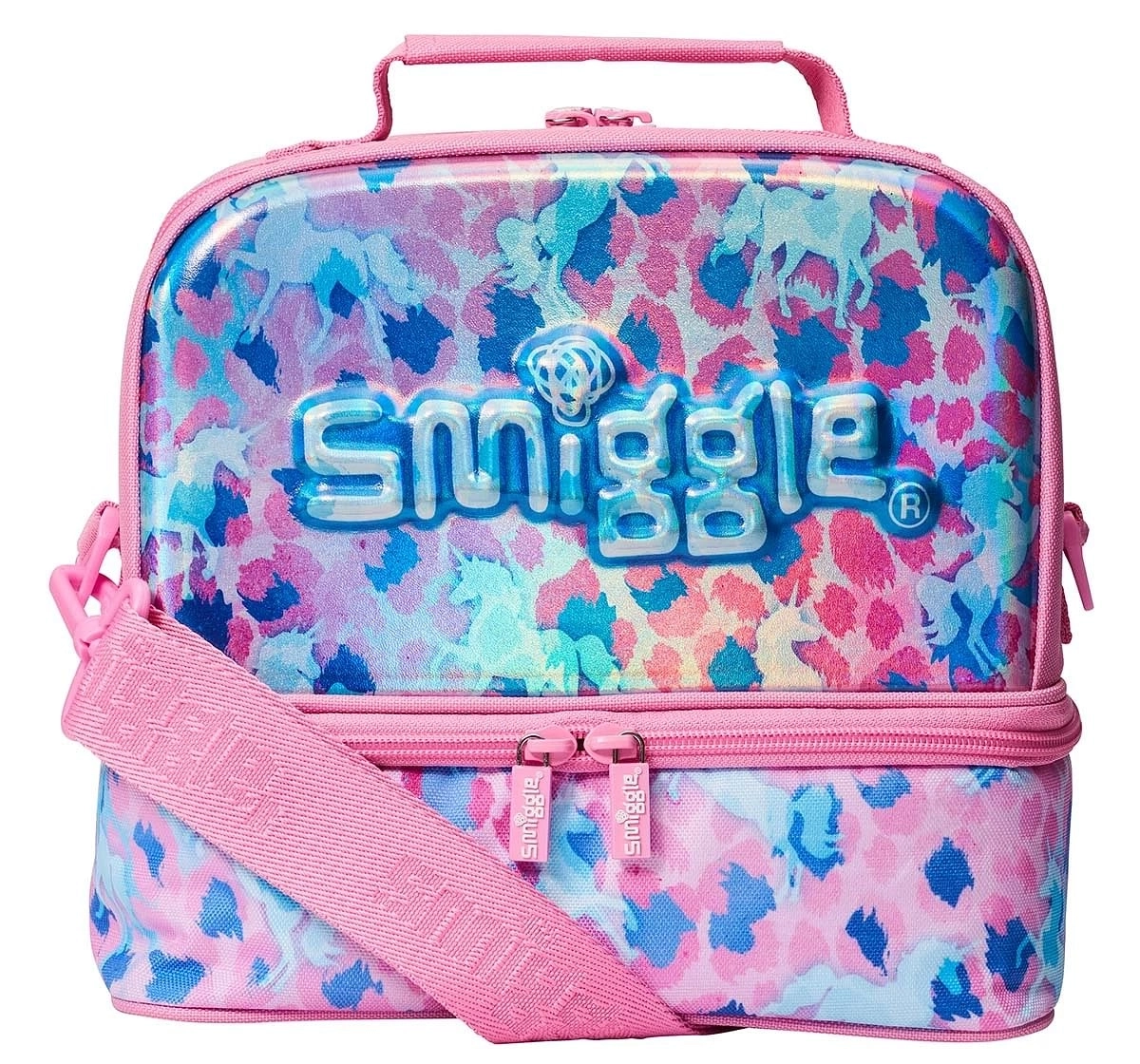 Smiggle Big Boys Hard Top Curve Away Lunch Box - Blue - Size