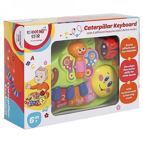 Shooting Star Caterpiller Keyboard for Kids, Multicolour, 5M+