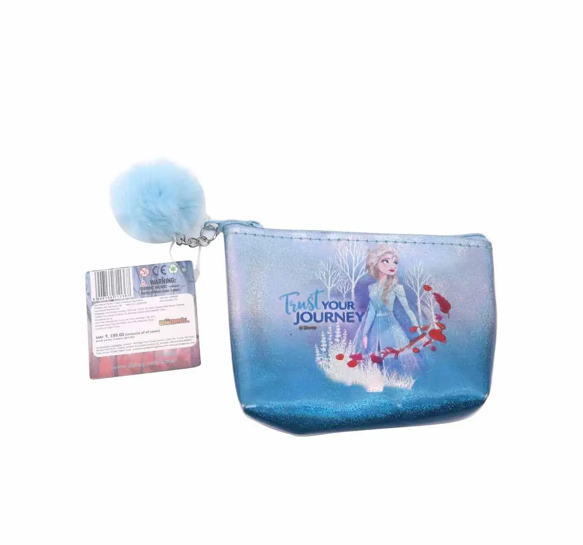 Disney Frozen II Cute Travel Makeup Portable Cosmetic Toiletry Pouch by Li'l Diva For Girls 3 years And Above, Blue