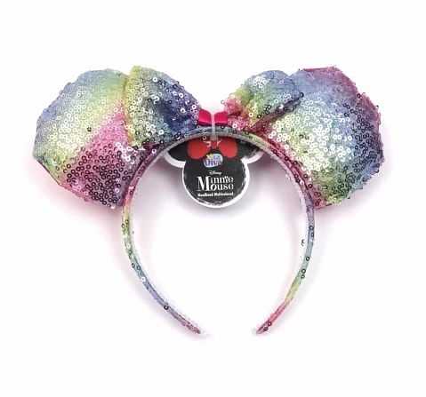 Minnie Mouse Headband by Li'l Diva With A Pink Sequined Bow For Girls 3 Years And Above, Multicoloured